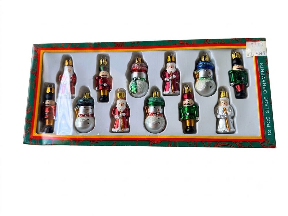 Vintage Kurt S. Adler Miniature Christmas Ornaments - Set of 12 in Original Box